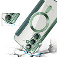 Pattintható tok a Samsung Galaxy S25+ Plus, RFID Wallet MagSafe CamShield, zöld