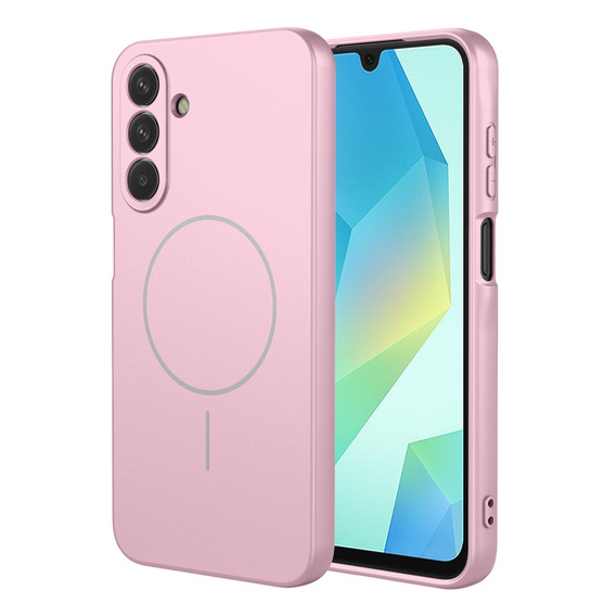Szilikon tok Samsung Galaxy A17 5G, MagSafe-hoz, rózsaszínű