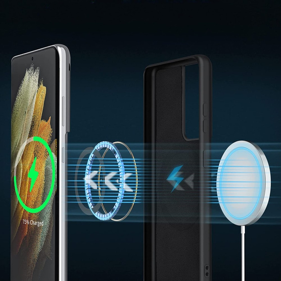 Telefontok a Samsung Galaxy S21 Ultra, Silicone MagSafe, fekete