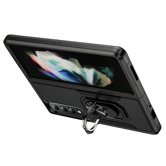 Páncélozott telefontok a do Samsung Galaxy Z Fold 4 5G, Nox Case Ring, fekete