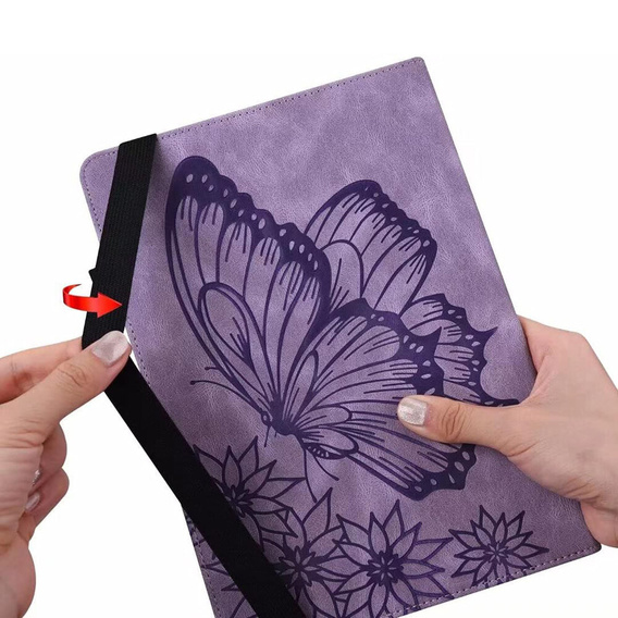 Telefontok a Lenovo Tab M9, Wallet Pen Slot, butterflies, barna