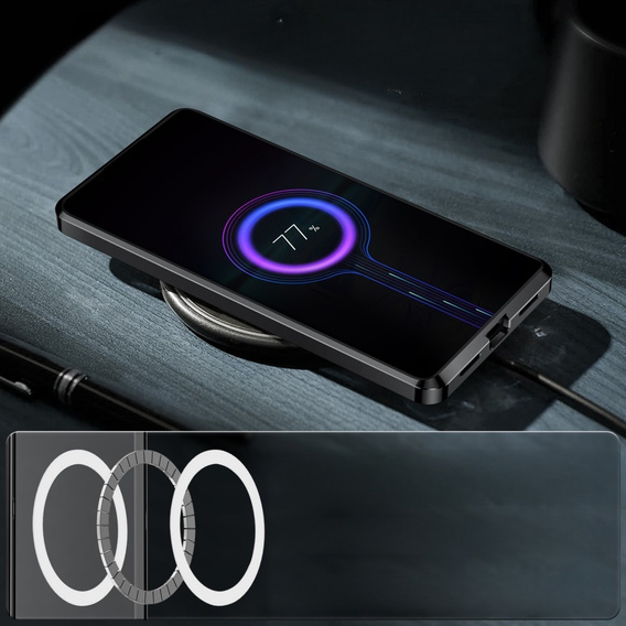 Kameravédő tok Sony Xperia 1 V, CamShield MagSafe, átlátszó / fekete