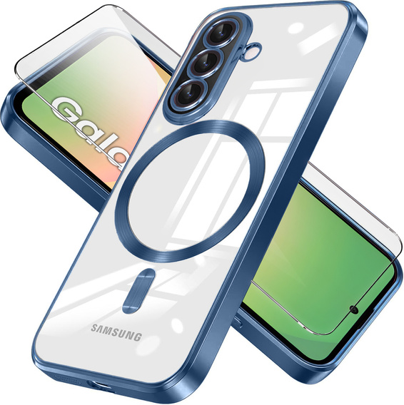 Tok Samsung Galaxy A56-hoz, Electro MagSafe, sötétkék + üveg a képernyőhöz