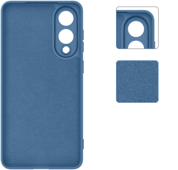 A tok Samsung Galaxy S25 Edge, Silicone Lite, kék + 9H üveg