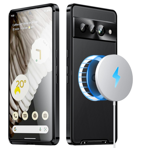 Kameravédő tok Google Pixel 8 Pro, CamShield MagSafe, átlátszó / fekete