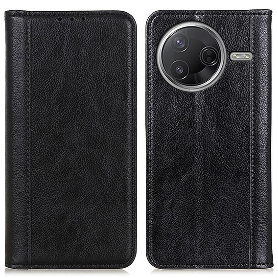 Pattintható tok Xiaomi Poco F7 Pro / F7 Ultra, Split Leather, fekete