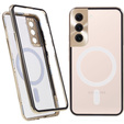 Magnetic Dual Glass MagSafe tok Samsung Galaxy S22, arany