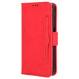 Pattintható tok a Samsung Galaxy M55 5G, Card Slot, piros