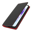 Pattintható tok a Samsung Galaxy S25, Litchi Skin Grain, fekete