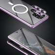 Magnetic Dual Glass MagSafe tok Samsung Galaxy S23 Ultra, lila