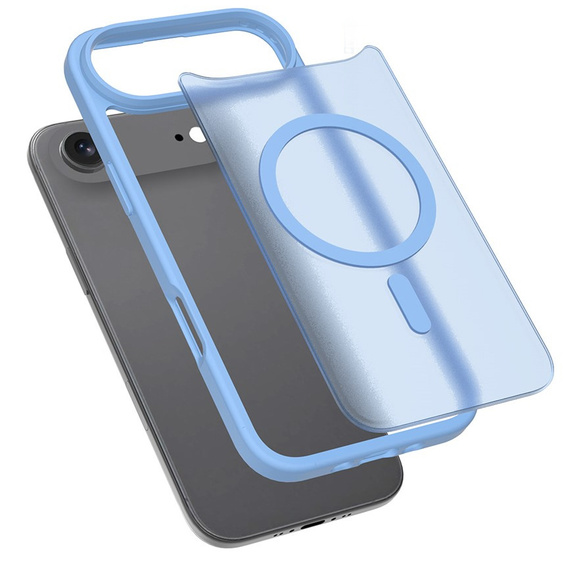 Matt tok iPhone Air készülékhez, MagSafe-hoz, áttetsző kék