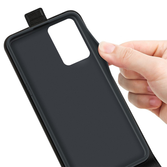 Pattintható tok a Realme 8 5G, Flip, fekete