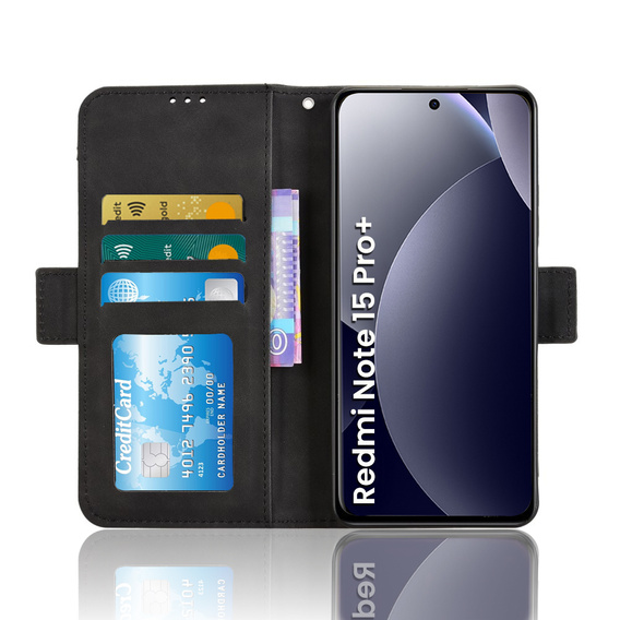 Kártyanyílásos flip tok a Xiaomi Redmi Note 15 Pro Plus 5G / Poco M8 Pro 5G készülékhez