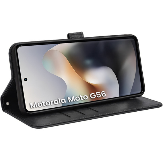 Flap tok Motorola Moto G56 5G, Wallet Rhombus, fekete
