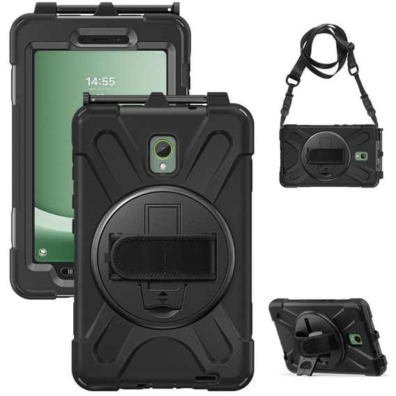 Páncélozott tok Samsung Galaxy Tab Active 3 T570 / 5 X306B iPad Pro 12.9 1, védő 360, hely a tollnak, fekete