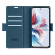 Tok Oppo Reno 11F, ERBORD Glossy Litchi, pénztárca patenttal, kék
