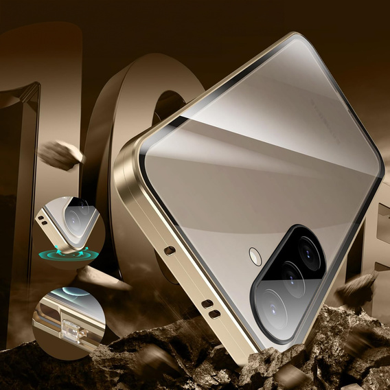Tok Samsung Galaxy A56, Magnetic Dual Glass, arany