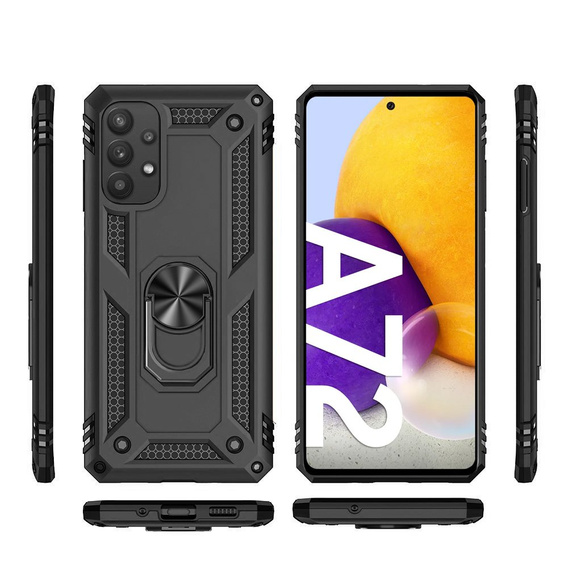 Páncélozott telefontok a Samsung Galaxy A72 5G, Nox Case Ring, kék