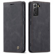 CASEME tok Samsung Galaxy S22+ Plus 5G, Leather Wallet Case, fekete