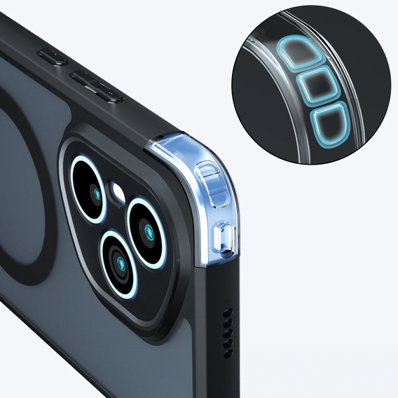 Tok Honor 400 Pro 5G-hoz, MagSafe, ERBORD Matt Case, fekete + képernyőüveg