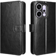 Pattintható tok Oppo Reno 14-hez, texturált Crazy Horse, fekete