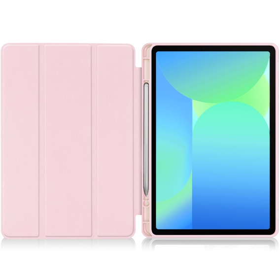Tok Samsung Galaxy Tab S10 FE+ Plus, Smartcase tolltartóval, rózsaszín