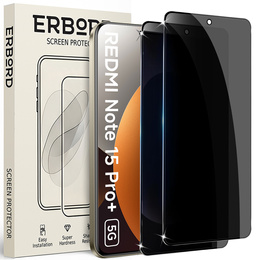 ERBORD Anti-Spy adatvédelmi edzett üveg (2 db) Xiaomi Redmi Note 15 Pro Plus 5G / Poco M8 Pro 5G készülékhez