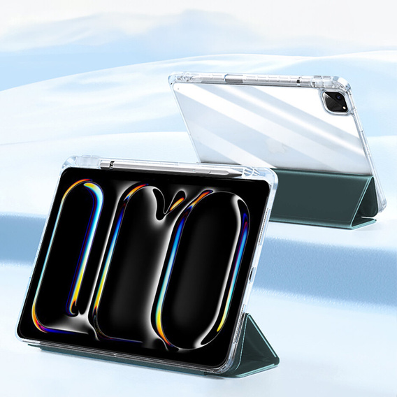 Tok Apple iPad Pro 13" 7 gen. 2024 (A2925, Smartcase Hybrid, tolltartó résszel, zöld