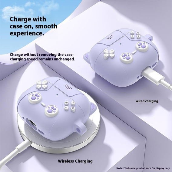 Szilikon tok macskamancs motívummal és kulcstartóval Apple AirPods Pro 3 készülékhez