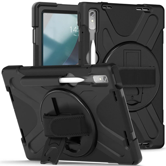Páncélozott tok Lenovo Tab P11 Pro Gen 2 TB132FU TB132XU 11.2" iPad Pro 12.9 1, védő 360, hely a tollnak, fekete