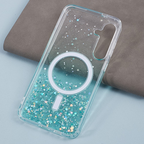 Tok Samsung Galaxy S24, Glittery, MagSafe-hoz, zöld