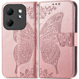 Pattintható tok a Infinix Hot 50i 4G, Butterfly, rózsaszín rose gold