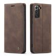 CASEME tok Samsung Galaxy S21 FE, Leather Wallet Case, kávé