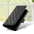 Flap tok Samsung Galaxy A16, Rhombus Crossbody Leather, fekete