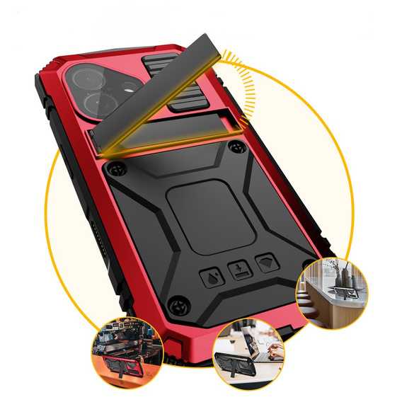 R-JUST tok állvánnyal és beépített üveggel iPhone 17-hez