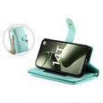 Pattintható tok a Xiaomi 14T, Wallet Zipper Pocket, zöld
