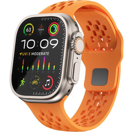 Szilikon szíj Apple Watch 1/2/3/4/4/5/6/7/8/SE/ULTRA 42/44/45/49MM órához, narancs színű
