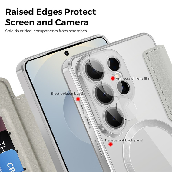 RFID pénztárca MagSafe flip tok kameravédelemmel Samsung Galaxy S26 Ultra készülékhez