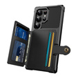 Tok Samsung Galaxy S25 Ultra, Card Holder Kickstand, fekete