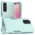 Páncélozott tok Samsung Galaxy A25 készülékhez, kétrétegű, menta + 9H üveg