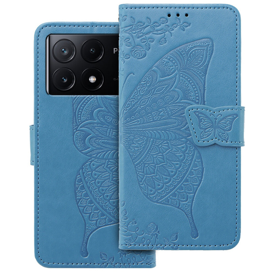 Pattintható tok a Xiaomi Poco X6 Pro 5G, Butterfly, lila