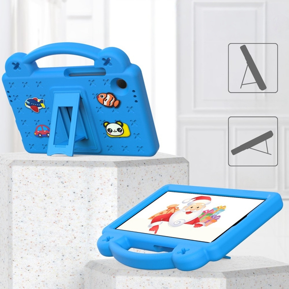 Gyermek tok Samsung Galaxy Tab A9, Cute Patterns, állvánnyal, kék