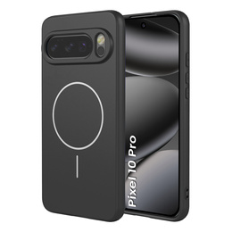 Szilikon tok a Google Pixel 10 / 10 Pro-hoz, MagSafe-hoz, fekete