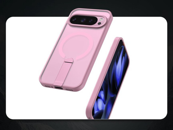 Fusion Hybrid tok Google Pixel 10 Pro XL készülékhez, MagSafe, állvánnyal, rózsaszínű