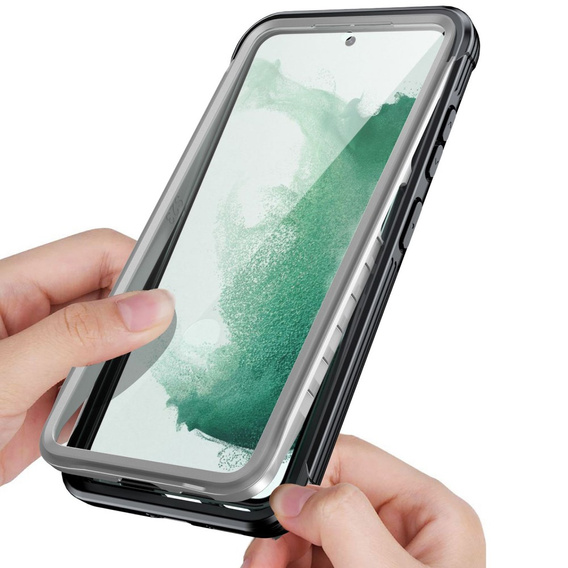 Tok Samsung Galaxy S22 készülékhez, Shockproof, fóliával, fekete