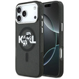 Karl Lagerfeld IML Glitter Karl & Choupette Sketch Logo MagSafe tok iPhone 17 Pro Max készülékhez