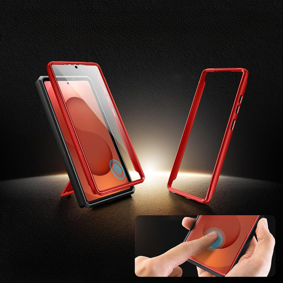 Robusztus tok Samsung Galaxy S25 Ultra készülékhez – Tongate MECH sorozatú klip, fekete