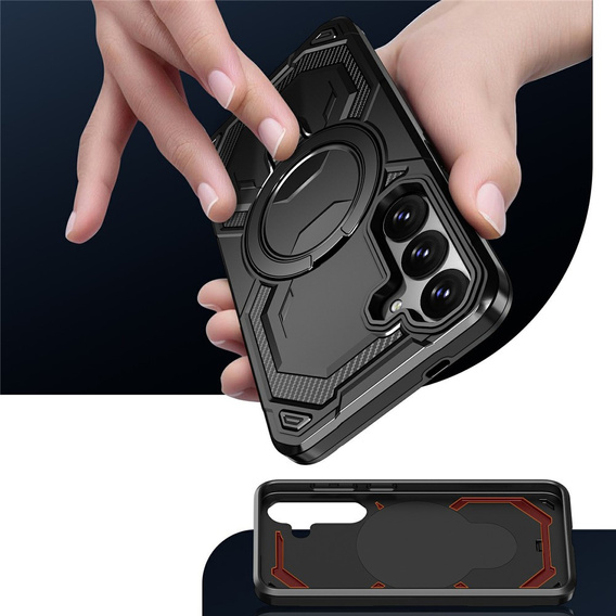 Mágneses tok állvánnyal Samsung Galaxy A57 5G készülékhez, fekete