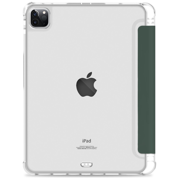 Tok iPad Pro 11 2022 / 2021 / 2020, Smartcase Hybrid, tolltartó résszel, sötétzöld