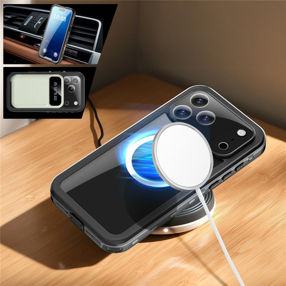 Tok iPhone 17 Pro Max készülékhez, IP68 vízálló, SHELLBOX MagSafe, fekete